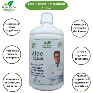Poderoso Suco Gel da Babosa Aloe Vera Tiago Rocha 1 Litro laranja