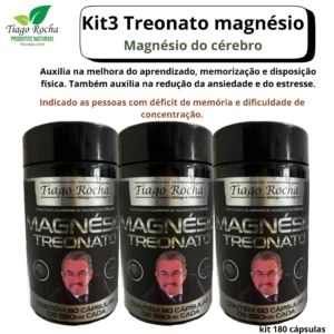 3 potes Magnésio Treonato 1100mg
