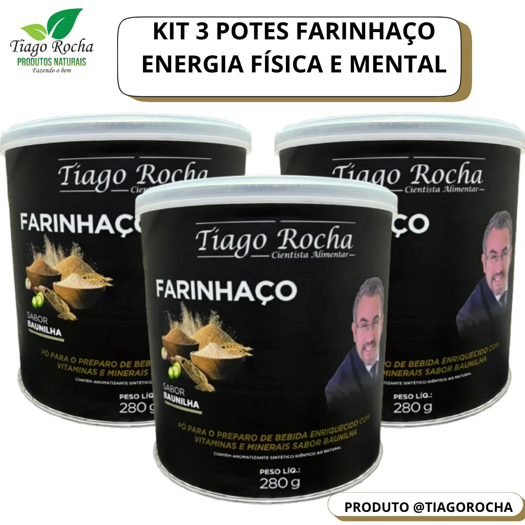 Kit3 Farinhaço Farinha da Felicidade Energia Tirosina/Dopamina840g