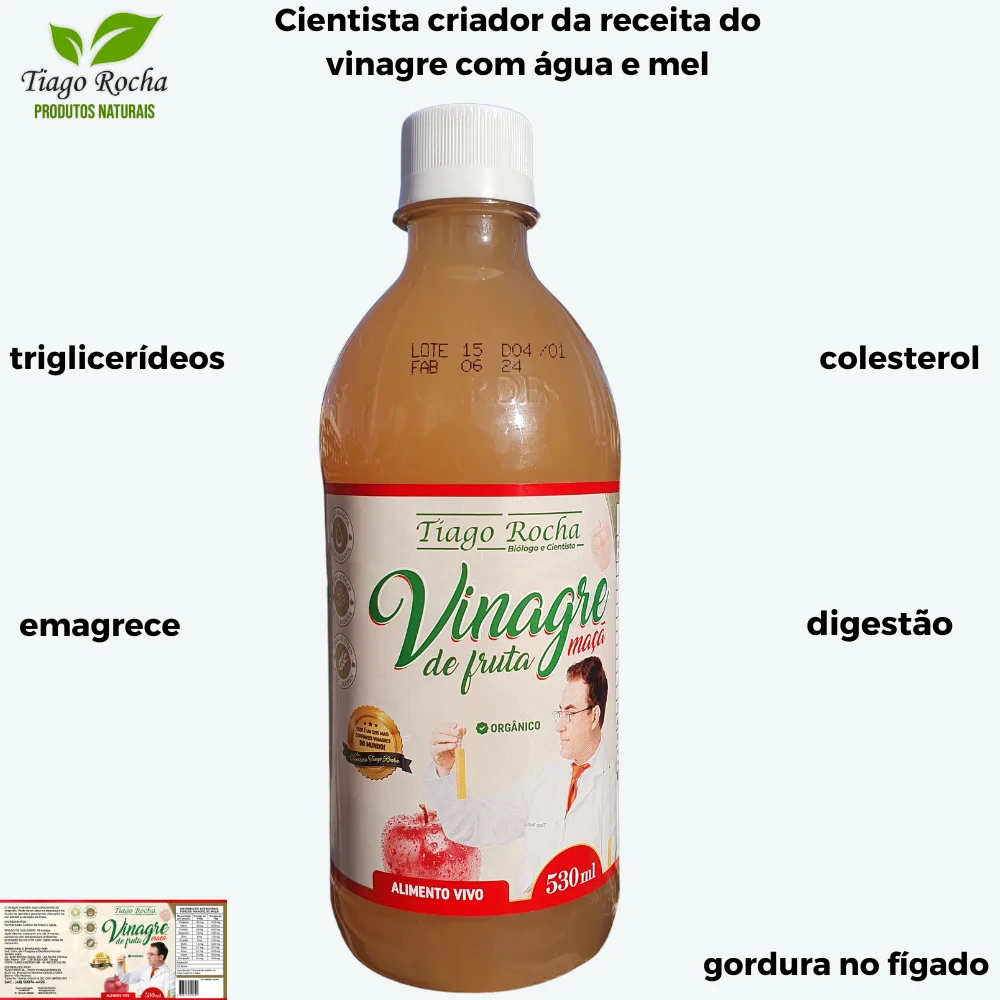 01 Vinagre terapêutico maça orgânico Tiago Rocha 530ml
