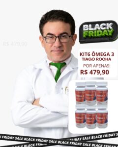 Kit6 potes ômega3 Tiago Rocha Original 180 cápsulas