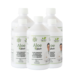 5 frascos Poderoso Suco Gel da Babosa Aloe Vera Tiago Rocha 500ml Laranja
