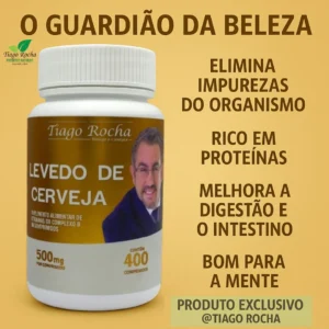 1 Frasco de Levedo de cerveja Tiago Rocha 400 comprimidos