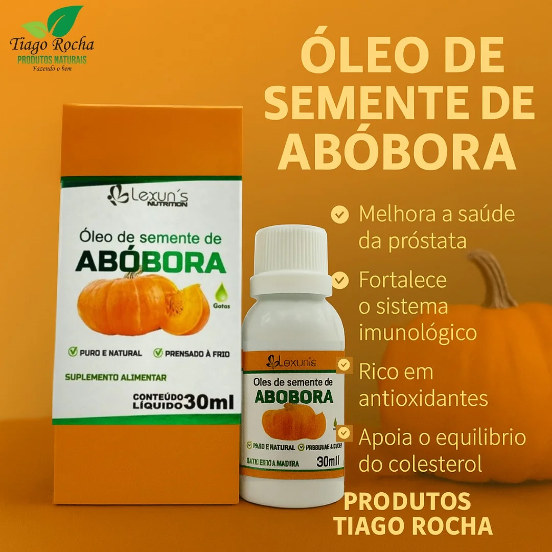 3 FRASCOS Óleo de Semente de Abóbora 30ml