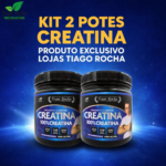 2 POTES DE Creatina Monohidratada % Pura 1ª linha Tiago Rocha 300g - Imagem 1