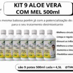 Kit9 Suco Gel da Babosa Aloe Vera com MEL Tiago Rocha 500ml - Imagem 1