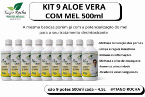 Kit9 Suco Gel da Babosa Aloe Vera com MEL Tiago Rocha 500ml