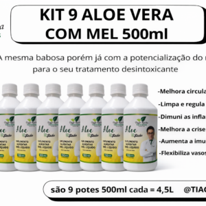 Kit9 Suco Gel da Babosa Aloe Vera com MEL Tiago Rocha 500ml