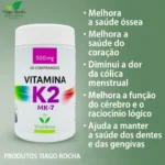 Vitamina K2 (MK7 Menaquinona) 60 Cápsulas 65mcg - Imagem 1